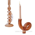 Multipurpose Wavy glass candle Holder Candlestick